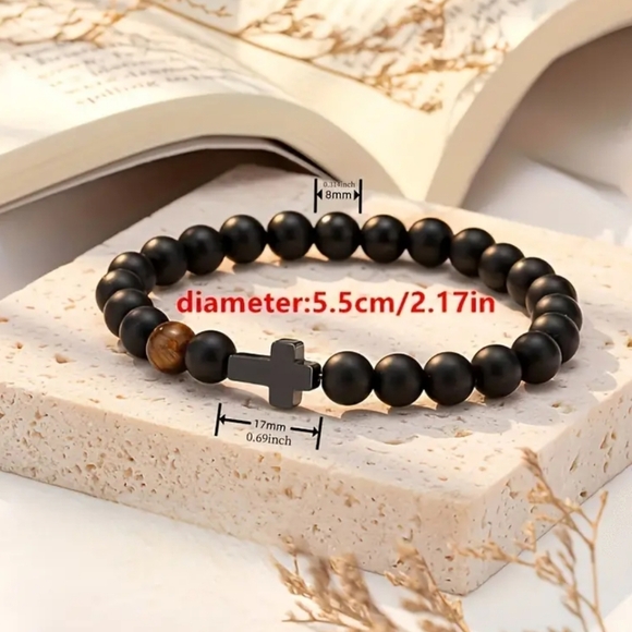 NEW Trendy cross beaded bracelet - Picture 2 of 2